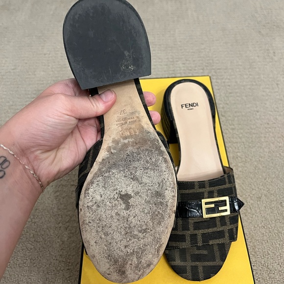 Fendi Monogram Heeled Sandals - Picture 2 of 8